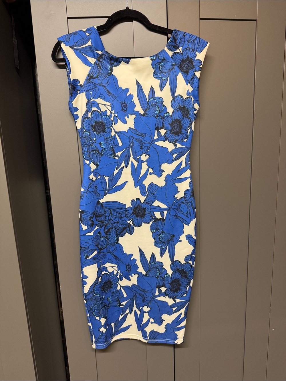 AX Paris Blue and White Floral Midi Dress